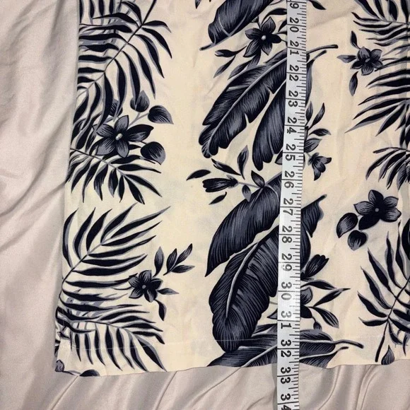 POLO RALPH LAUREN Clayton Shirt Mens XXL White Navy Tropical Leaf Viscose - Picture 7 of 8